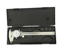 XLWLLNJ Pied à Coulisse à Cadran Jauge Vernier Mesure Précise Acier Inoxydable Double Aiguille Antichoc Lecture Claire avec Boîtier Adapté aux Ateliers Usines Mécanique, 150MM