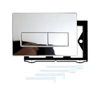 XLWLLNJ Plaque de Chasse Murale pour Toilette Suspendue Commande Double Chasse Économe en eau Plastique Résistante pour Réservoir Encastré Compatible, Chromé