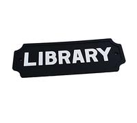 XLWLLNJ Plaque de Jardin PVC Étanche avec Trous Pré-percés Panneau Mural à Message Plaque D'Avertissement Flexible Panneau de Porte Adaptée pour Maison Jardin, BIBLIOTHÈQUE
