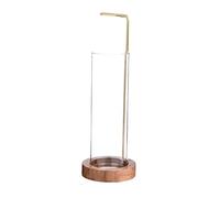 XLWLLNJ Porte-encens En Laiton avec Récupérateur de Cendres En Verre, Brûleur D'encens à Reflux pour Spa, Méditation, Maison et Bureau, 8cmx8cmx26cm