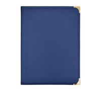 XLWLLNJ Restaurant Menu Couverture Dossier de Présentation de Menus Organiseur Réutilisable Porte-pages En Cuir PU PVC Métal Adapté Aux Cafés Hôtels Mar, Bleu
