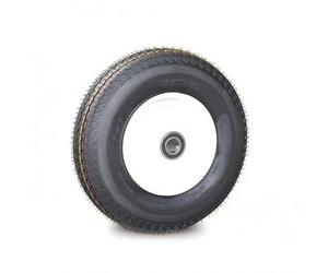 XLWLLNJ Roue Lourde Industrielle Roue Pneu Essieu Ensemble Pneu à Profil Rainuré avec Jantes Métalliques et Support Central, 16 Pouces, Vide, Roue Unique