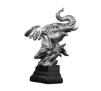 XLWLLNJ Sculpture D'éléphant en Résine pour Décoration Intérieure, élégante et Respectueuse des Principes du Feng Shui, Statue D'éléphant Pou, Argent