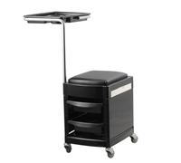 XLWLLNJ Tabouret de Salon Coiffure Siège pour Manucure Chariot Compact avec roulettes Plateau Supérieur Organisé et Support Métallique Tiroirs Coulissants