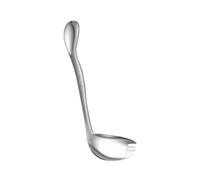 XLWLLNJ Ustensile Courbé Couverts Assistés Prise Ergonomique Acier Inoxydable Portable Facile Convient Personnes Âgées Troubles Moteurs Repas Domicile, Cuillère Droite Fourchette