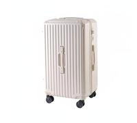 XLWLLNJ Valise à roulettes Valise Trolley Bagage Rigide Cabine avec Coque Pc Renforcée roulettes Lisses Silencieuses Support Téléphone Intégré Porte-gobelet, Blanc, 20 Pouces