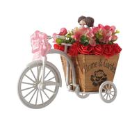 XLWLLNJ Vélo à trois roues Fleurs artificielles Décoration Tricycle avec fleurs Décoration Fleurs décoratives Chariot Artisanat