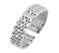 XLXKGPGKMK Bracelet en Acier Inoxydable for Homme et Femme, Boucle Double verrou métallique, chaîne de Montre polie(Silver,12mm)