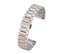 XLXKGPGKMK Bracelet en Acier Inoxydable Universel de Rechange for Montre connectée, Compatible avec la Plupart des Montres Traditionnelles for Femmes(Silver and Gold,15mm)