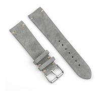 XLXKGPGKMK Bracelet en cuir rétro for hommes et femmes, avec boucle argentée, for un démontage remplacement rapides du bracelet(Grey (without borders),22mm)