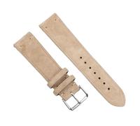 XLXKGPGKMK Bracelet en cuir rétro for hommes et femmes, avec boucle argentée, for un démontage remplacement rapides du bracelet(Beige (without borders),20mm)