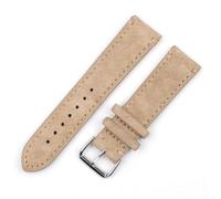 XLXKGPGKMK Bracelet en cuir rétro for hommes et femmes, avec boucle argentée, for un démontage remplacement rapides du bracelet(Beige (with borders),22mm)