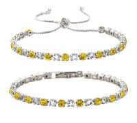 XLXKGPGKMK Bracelet en Zircon à la mode for femmes, Niche, accessoires cristal simples, bijoux(2 yellow and white)