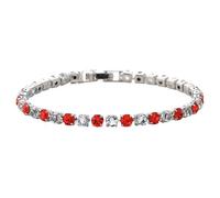 XLXKGPGKMK Bracelet en Zircon à la mode for femmes, Niche, accessoires cristal simples, bijoux(Red and White 2)