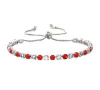XLXKGPGKMK Bracelet en Zircon à la mode for femmes, Niche, accessoires cristal simples, bijoux(Red and White 1)