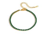 XLXKGPGKMK Bracelet en Zircon forme de cœur acier inoxydable, bijoux légers luxe et élégants for femmes, ne se décolore pas(Green3)