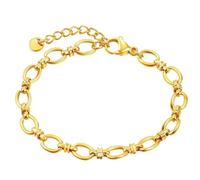 XLXKGPGKMK Bracelet tendance en acier inoxydable for femmes, Simple et polyvalent, chaîne unie métal(Gold)