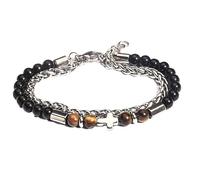 XLXKGPGKMK Bracelet tendance en acier inoxydable for hommes, avec perles, bijoux croisés, adapté aux cadeaux à des amis