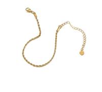 XLXKGPGKMK Ensemble de bracelets personnalisés simples et polyvalents avec chaîne nue unie qui ne se décolore pas for les femmes(Fried Dough Twists chain)