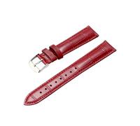 XLXKGPGKMK Leather Strap for Men and Women Quick Release Stainless Steel Buckle Soft Replacement Wristband(Red A (Silver Buckle),12MM)