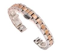 XLXKGPGKMK Stainless Steel Strap Quick Release Replacement Universal Smart Women's Version(Silver and rose,18mm)