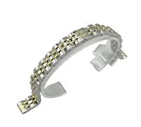 XLXKGPGKMK Stainless Steel Strap with Quick Detachable Flat Head Interface Smart 10mm for Women(Silver and gold)