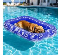 XLYLKS Flotteur de piscine pour chien extra large, radeau gonflable robuste pour chiens jusqu'à 90,7 kg, tapis de piscine antidérapant et durable pour lac, rivière, flottant dans l'eau pour animaux de