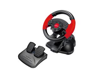 xlyne EG103 accessoire de jeux vidéo Noir, Rouge Volant Numérique PC, Playstation 2, Playstation 3