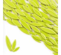 XLyrriun Carreaux de mosaïque de pétales en céramique, 85g, Bricolage, Feuille de Porcelaine, Feuilles de Saule, mosaïque, Fabrication de Pierres pour Les Murs, l'artisanat(Bright Green)