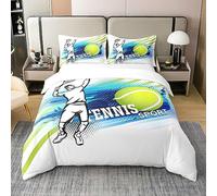 XLYYDS Housse de Couette 140x200 Tennis, Parure de Lit Thèmes Sportifs 1 Personne, Imprimée Microfibre Housse Couette Tennis, 1 Taies d'oreiller 65x65 cm