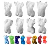 XLZSP 8 pièces corps humain silicone résine moules pour bricolage savon bougie artisanat décoration de gâteau - réutilisable, flexible, facile à nettoyer, antiadhésif résistant aux hautes températures