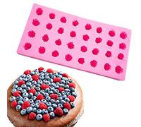 XLZSP Moule en silicone 32 cavités en forme de framboise pour gâteau de fruits fait à la main pour anniversaire, mariage