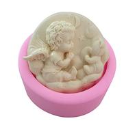 XLZSP Moule en silicone 3D en forme d'ours en forme d'ange, pour faire soi-même des savons, fondants, gâteaux, chocolats, gelées, argile, bougies, glaçons