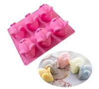 XLZSP Moule en silicone à 6 cavités en forme de souris pour fondant, savon, bougie, mousse, pudding, chocolat, biscuits, sucre, glaçons, décoration de gâteaux