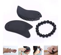 Xm 1 Ensemble Gua Sha Conseil Peigne Naturel Bian Pierre Guasha Cornaline Bracelet Corps Et Visage Outil De Massage Acupuncture