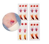 Xm 1 Feuille 3d Rose Or Poisson Poisson Rouge Fleur Fille Tatto Autocollants Flash Tatoo Faux Tatouages Imperméable Temporaire Tatouage