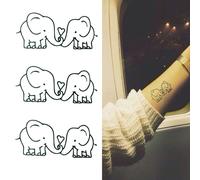 Xm 1 Pc Dessin Animé Bébé Éléphant Amour Motif Flash Tatouages Imperméable Amovible Tatouage Autocollants Kawaii Faux Peau Étiquettes