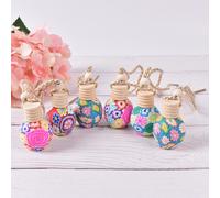 Xm 1 Pièces 12ml Bouteille Essentielle Polymère Argile Flacons Huile Parfum Bouteille Charmant Pendentif Voiture Décoration Verre Parfum