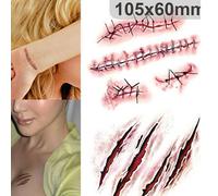 Xm 1 Pièces Blessure Blessure Cicatrice Faux Tatouage Autocollant Imperméable À L'eau Frais Temporaire Sang Tatouage Autocollants