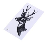 Xm 10.5*6cm Imperméable Temporaire Tatouage Autocollant Wapiti Tête Cerf Dollars Corne Bois Henné Tatto Flash Tatoo Faux Tatouages Pour Hommes Femmes