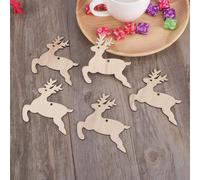 Xm 10 Pièces Bricolage En Bois Pendentif Suspendu De Haute Qualité Arbre De Noël En Bois Suspendus Embellissement Pour La Maison Mur Décoration De Noël A35