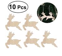 Xm 10 Pièces De Noël En Bois Suspendu Elk Peinture À La Main Décor Embellissements Pour Arbre De Noël Maison Magasin Barre Décoration Murale A35