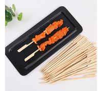 XM 100 pièces bâtons de bois jetables Barbecue outils naturel Barbecue bambou brochettes pour Shish Kabob Grill fruits