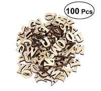 Xm 100 Pièces Non Finies En Bois Lettres Majuscules Alphabet Bois Découpe Disques Pour Patchwork Scrapbooking Arts Artisanat Bricolage Décoration A35