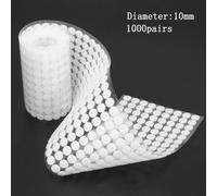 Xm 1000 Paires Auto-Adhésif Fixation Ruban Crochets Boucles Disques Double Face Points Blancs Forte Colle Autocollant Magique 10mm/15mm/20mm
