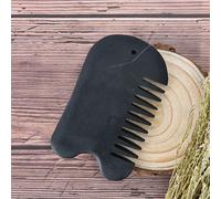 Xm 1pc Énergie Naturelle Bian Pierre Magique Massage Peigne Noir Pierre Aiguille Prévenir La Perte De Cheveux Noir Guasha Gua Sha Conseil Peigne