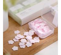 Xm 3 Boîtes De Feuilles De Savon Jetables En Forme De Fleur Portable Lavage Des Mains Savon Papier Flocons De Savon Pour La Maison Voyage En Plein Air