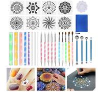 Xm 32 Pièces/Ensemble Mandala Pointillage Outils Rock Peinture Kits Dot Art Stylo Peinture Pochoir Ensemble Pour Aquarelle Graffiti Acrylique Peinture À L'huile
