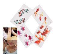 Xm 3d Or Poisson Imperméable Temporaire Tatouage Poisson Rouge Fille Tatto Autocollants Flash Tatoo Faux Tatouages 1 Feuille
