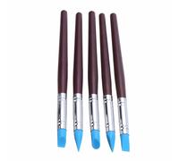 Xm 5 Pièces Manche En Bois Silicone Caoutchouc Argile Shaper Sculpture Fimo Polymère Modélisation Outils De Poterie Ensemble Pour Bricolage Artisanat